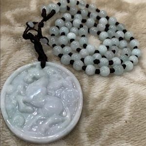 Jade necklace and pendant
